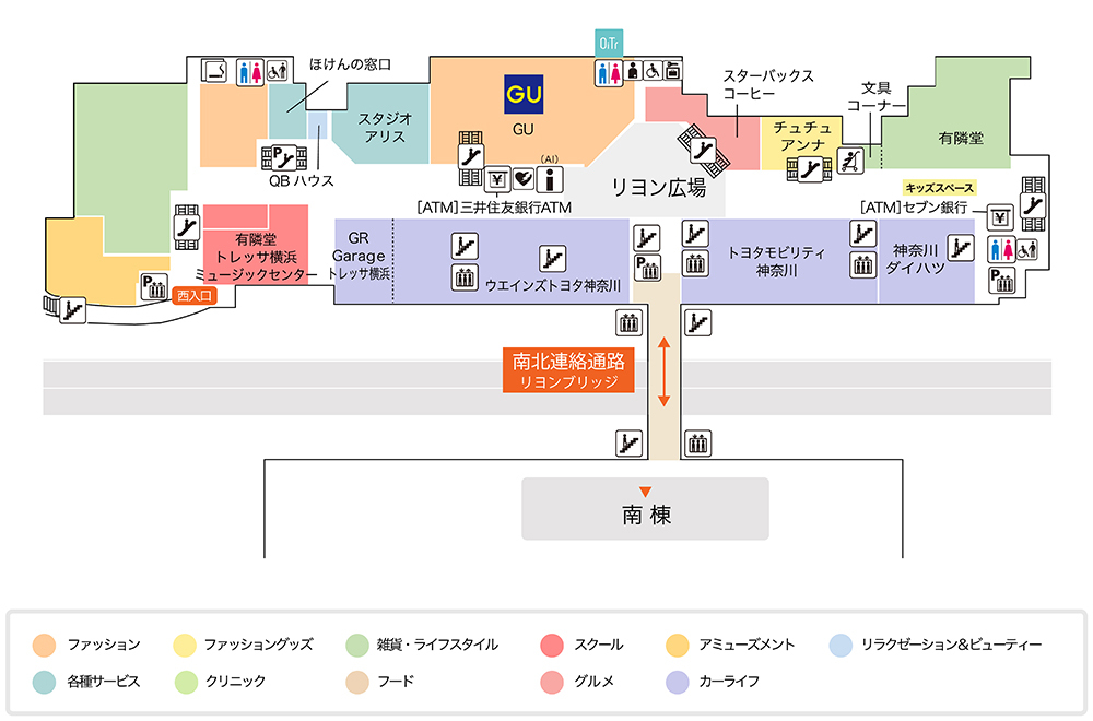 トレッサ横浜北棟2Fフロアマップ
