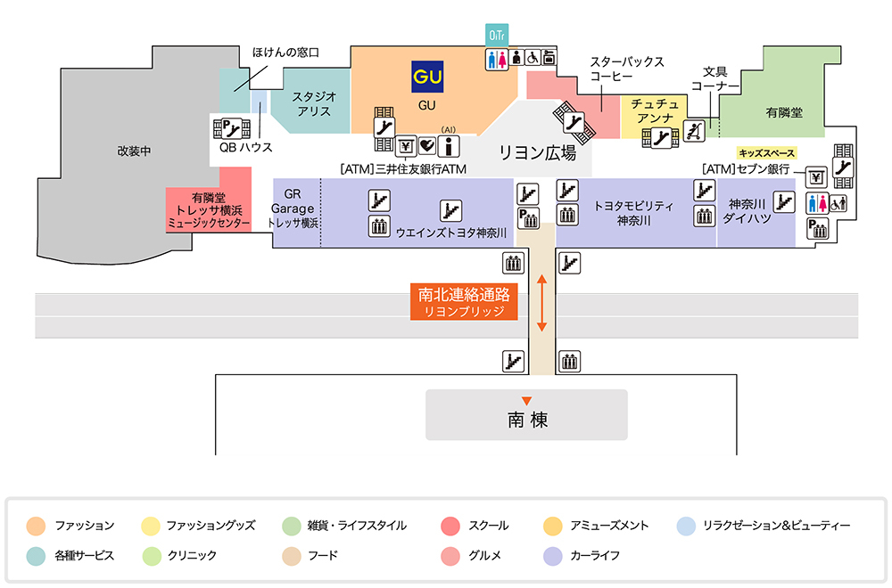 トレッサ横浜北棟2Fフロアマップ