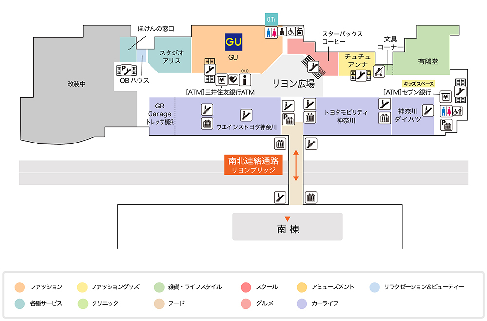 トレッサ横浜北棟2Fフロアマップ