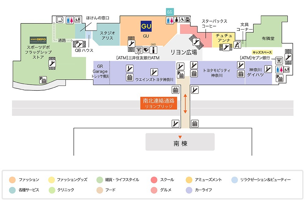 トレッサ横浜北棟2Fフロアマップ