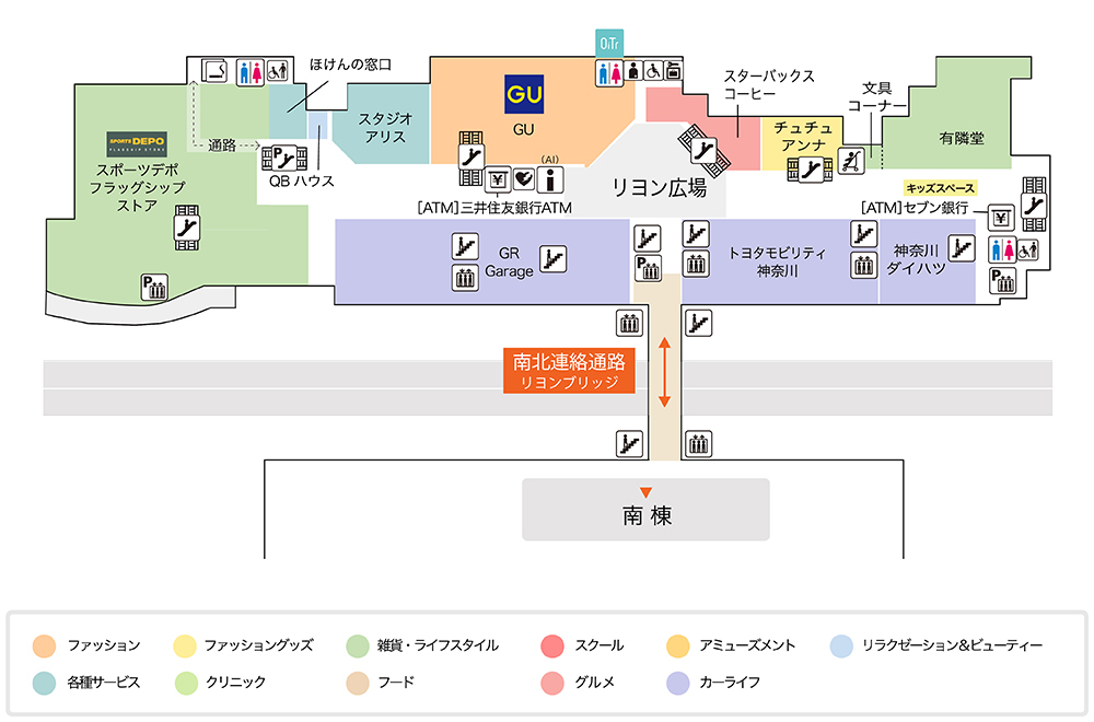 トレッサ横浜北棟2Fフロアマップ